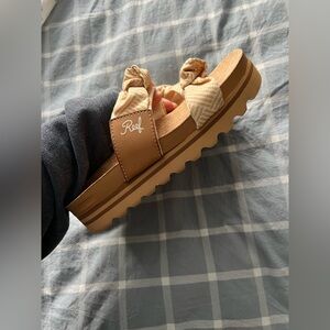 Reef Tan and Cream Platform Sandals